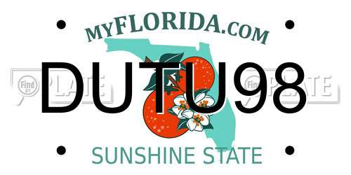DUTU98 Florida License Plate