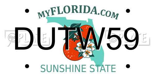 DUTW59 Florida License Plate