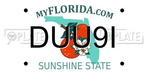 DUU9I Florida License Plate