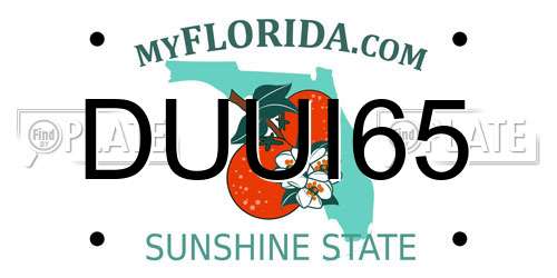 DUUI65 Florida License Plate