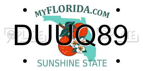 DUUQ89 Florida License Plate