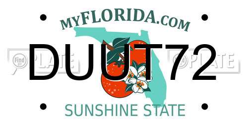 DUUT72 Florida License Plate