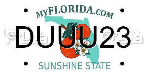 DUUU23 Florida License Plate