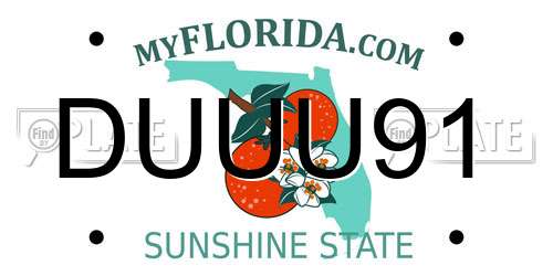 DUUU91 Florida License Plate