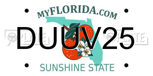 DUUV25 Florida License Plate
