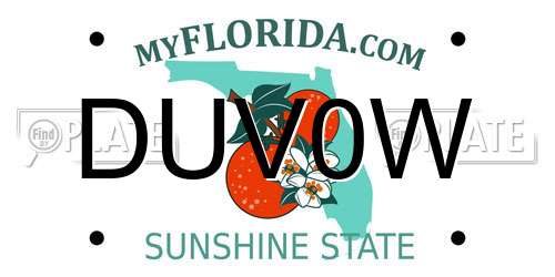 DUV0W Florida License Plate