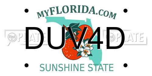 DUV4D Florida License Plate