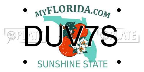 DUV7S Florida License Plate