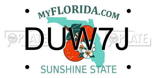 DUW7J Florida License Plate