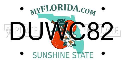 DUWC82 Florida License Plate
