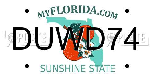 DUWD74 Florida License Plate
