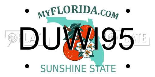 DUWI95 Florida License Plate