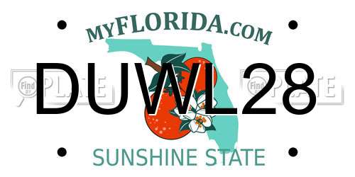DUWL28 Florida License Plate