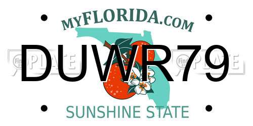 DUWR79 Florida License Plate