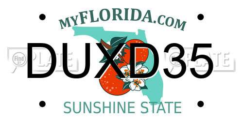 DUXD35 Florida License Plate