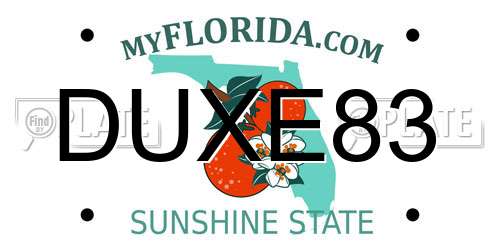 DUXE83 Florida License Plate