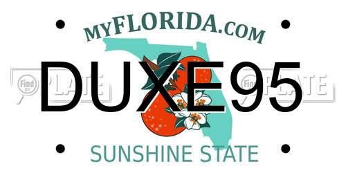 DUXE95 Florida License Plate