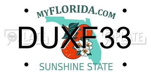 DUXF33 Florida License Plate