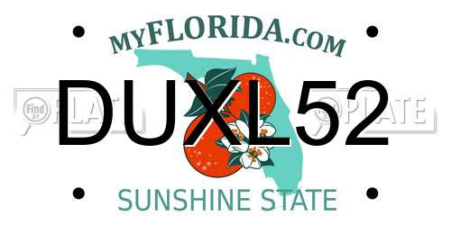 DUXL52 Florida License Plate