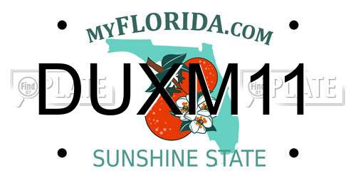 DUXM11 Florida License Plate