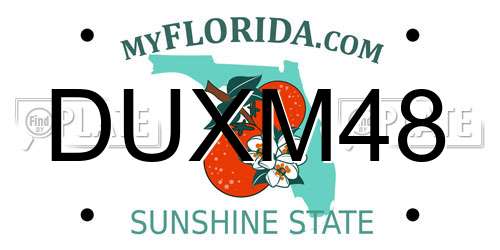 DUXM48 Florida License Plate