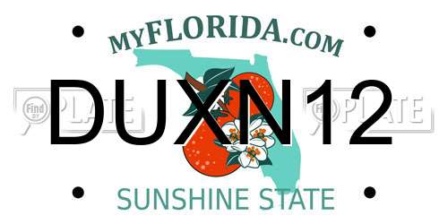 DUXN12 Florida License Plate