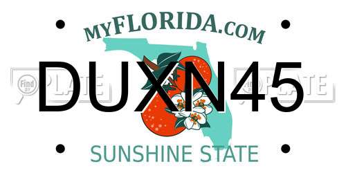 DUXN45 Florida License Plate