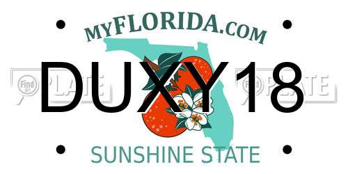 DUXY18 Florida License Plate