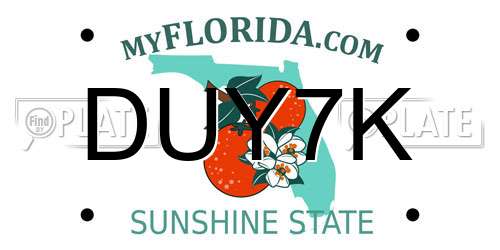 DUY7K Florida License Plate