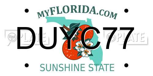 DUYC77 Florida License Plate