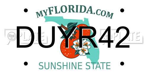 DUYR42 Florida License Plate