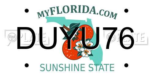 DUYU76 Florida License Plate