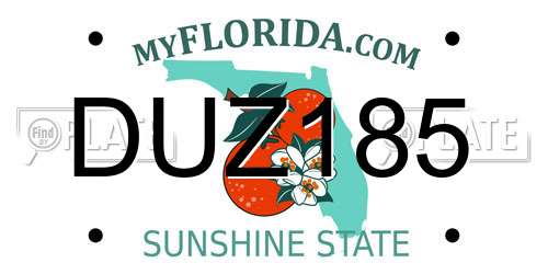 DUZ185 Florida License Plate
