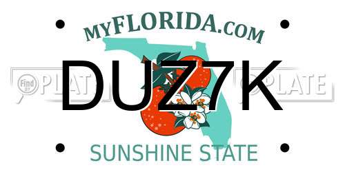 DUZ7K Florida License Plate