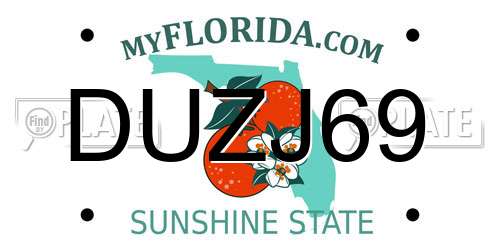 DUZJ69 Florida License Plate