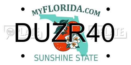 DUZR40 Florida License Plate