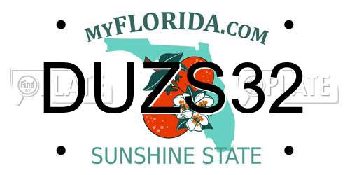 DUZS32 Florida License Plate
