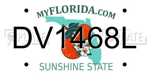 DV1468L Florida License Plate