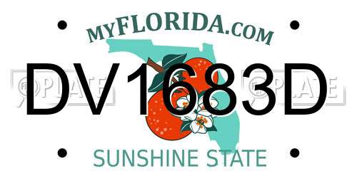 DV1683D Florida License Plate