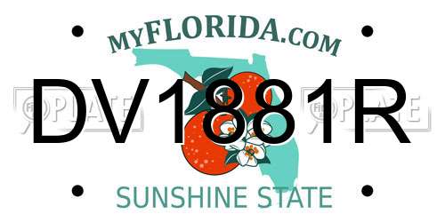 DV1881R Florida License Plate