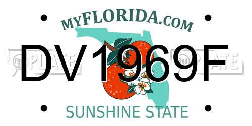 DV1969F Florida License Plate