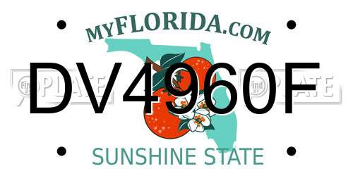 DV4960F Florida License Plate