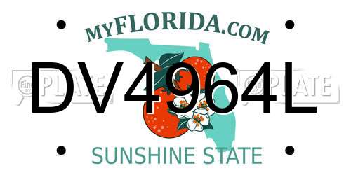 DV4964L Florida License Plate