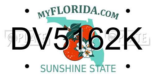 DV5162K Florida License Plate