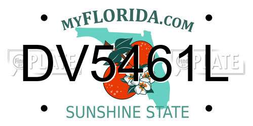 DV5461L Florida License Plate
