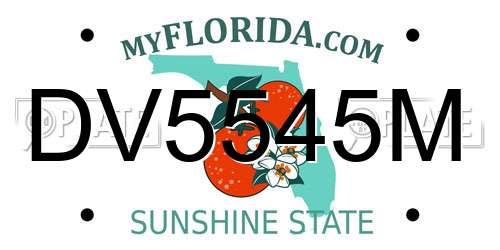 DV5545M Florida License Plate