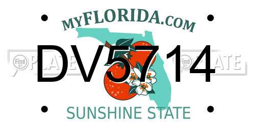 DV5714 Florida License Plate