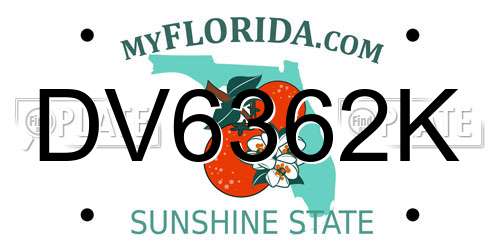 DV6362K Florida License Plate