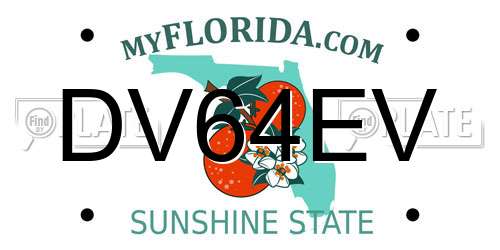 DV64EV Florida License Plate