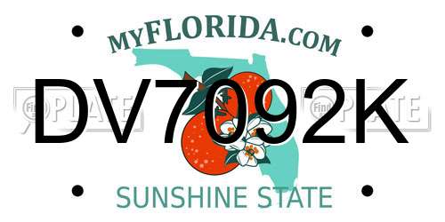 DV7092K Florida License Plate
